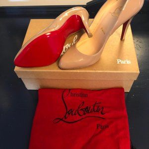 Christian Decollete Patent Calf Pumps Nude